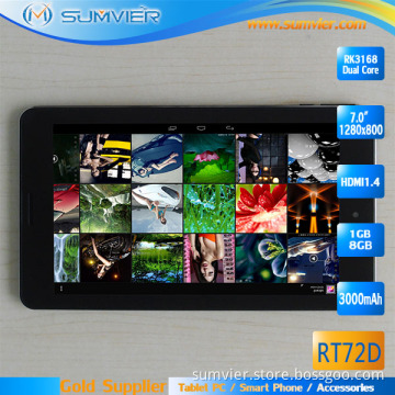 7 Inch 1280*800p Rk3168 Dual Core Android 4.2 Tablet PC (RT72D)